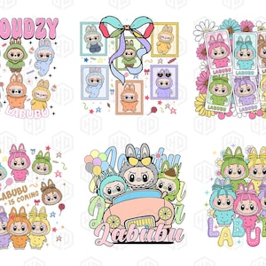 Bundle Trending Pink Cartoon Character Designs Png, Perfect Gift for Kids, Coquette Bow Doll For Kids Girls Png, Funny Cartoon Png, Doll Png