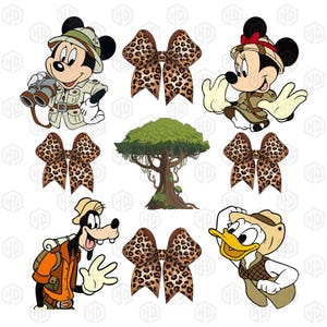 Leopard Animal Kingdom Coquette Png, Mouse And Friends Trip Png, Family Trip 2025 Png, Family Vacation Png, Magical Kingdom, Wild Trip Png