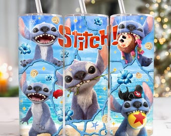 Blue Monster Character 20oz Skinny Tumbler, Cartoon 20 oz Tumbler Wrap, Cartoon Characters 20oz Tumbler Png, Straight and Tapered 20oz Wrap
