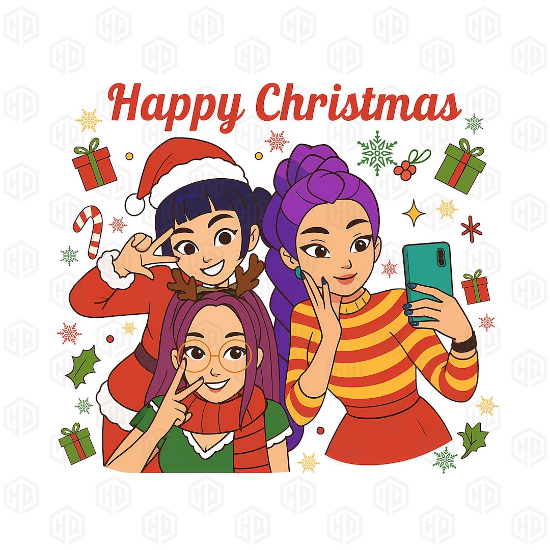 Noël Kpop Demon Hunters Png, Noël Huntrix Girl Png, Groupe d'idols Kpop ...