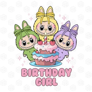 Birthday Girl Png, Cartoon Birthday Png, Custom Birthday Girl Png, Cartoon Characters Png, Trendy Pink Cartoon Png, Happy Birthday Png