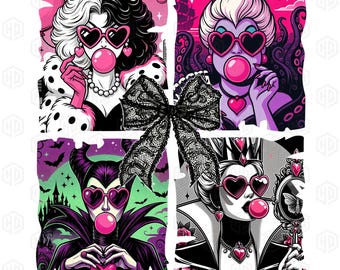 Pink Halloween Witch Png, Villain Gang Png, Witches Sisters Png, Bad Witches Club Png, Halloween Png, Horror Characters Png,Horror Movie Png