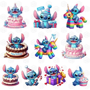 Bundle 10 PNG Birthday Cartoon Png, Cartoon Birthday Png, Birthday Girl Png, Cartoon Characters Png, Birthday Blue Monster Png, Birthday Png