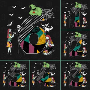 Halloween Nightmare Doodle Alphabet Png Bundle, Halloween Nightmare Png, Nightmare Characters, Birthday Png, Christmas Nightmare Friends Png