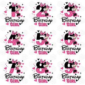 Birthday Girl Png, Cartoon Birthday Png, Custom Birthday Girl Png, Cartoon Characters Png, Birthday Mouse Png, Birthday Party Png