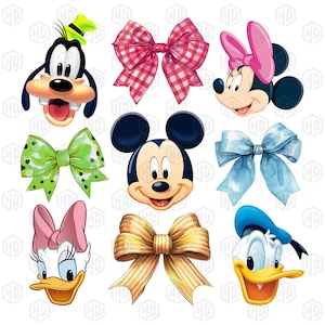 Mouse and Friends Coquette Bow Png, Family Vacation Png, Magical Kingdom Png, Best Day Ever Png, Vacay Mode Png, Cartoon Character Png