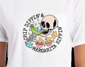 チップディップ、マルガリータシッピン、レディースグラフィック昇華Tシャツ