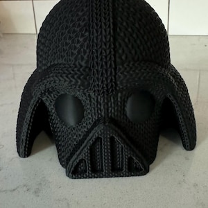 3D Printed Darth Vader Knitted-Style Helmet – Star Wars-Inspired Display Piece