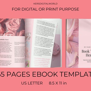 Pink Ebook Template Canva Template Ebook Digital Work Book Template Canva Digital Workbook Template Coaching Templates Editable Workbook