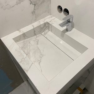 Porcelain tile basin Washbasin Sink For Bathroom Handmade Custom Sink