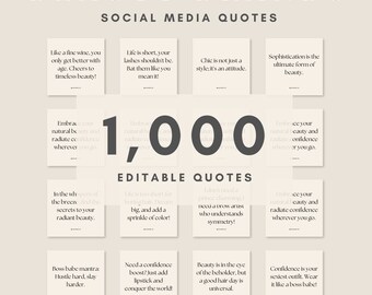 Instagram Post Quote for Social Media Beauty Brand Modern Editable IG Template Canva Minimalist Customizable Digital Marketing Mega Bundle