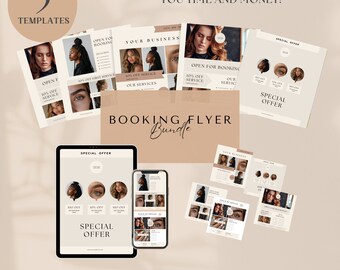 Modern DIY Booking Flyer Canva Template Hair Booking Flyer Minimalist Braid Flyer Template for Small Business Social Media Template for Lash
