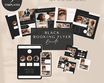 Black DIY Booking Flyer Template Design for Hair Social Media Flash Sale Template for Braid Modern Small Business Flyer for Hairstylist
