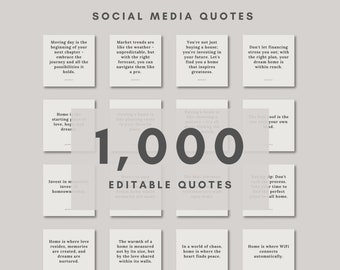 Instagram Quote Template Bundle for Real Estate Marketing Editable IG Post Template Canva Customizable Social Media Post Real Estate Agent
