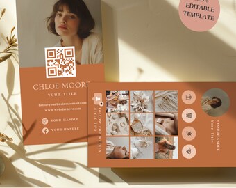 Customizable Business Card Template QR Code Esthetician Calling Card Template Instagram Business Card Editable For Canva Branding Card Etsy