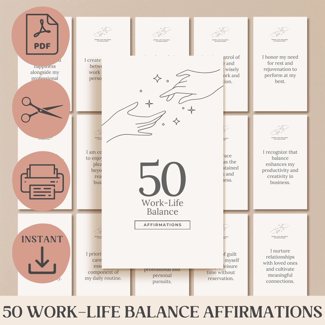 Positive Affirmation Card for Work Life Balance for Business ...
