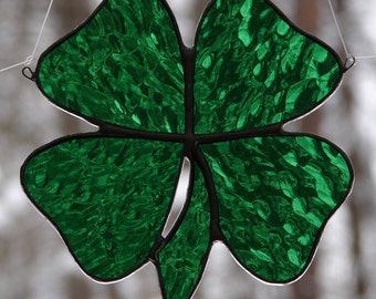 Stained Glass Four Leaf Clover Sun Catcher