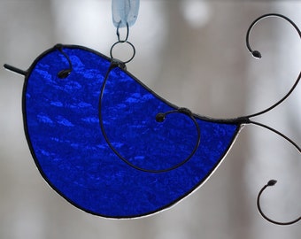 Stained Glass Little Bluebird Sun Catcher