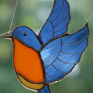 Stained Glass Bluebird Sun Catcher