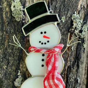 Stained Glass Snowman Sun Catcher
