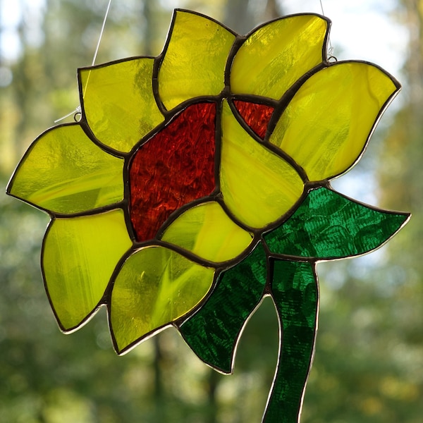 Stained Glass Sunflower Sun Catcher
