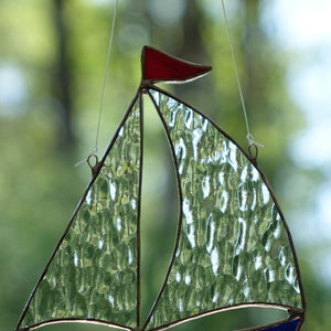 Stained Glass By The Sea Sailboat Sun Catcher