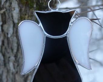 Stained Glass Cat Angel Sun Catcher Ornament