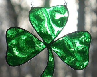 Stained Glass Enchanted Shamrock Sun Catcher