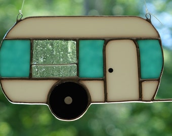 Stained Glass Vintage Camper Suncatcher