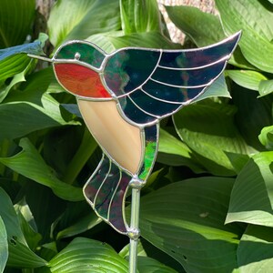 Stained Glass Hummingbird Garden Stake image 2
