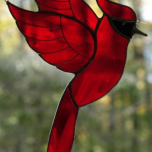 Stained Glass Cardinal Sun Catcher image 3