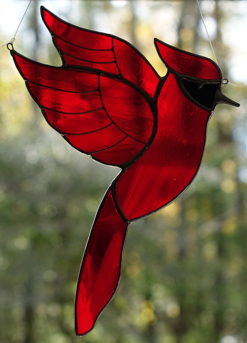 Stained Glass Cardinal Sun Catcher image 3