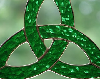 Stained Glass Celtic Trefoil Sun Catcher