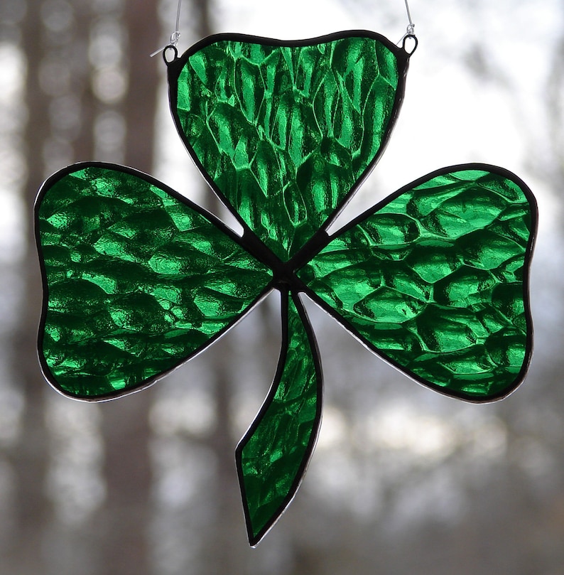 Stained Glass Irish Shamrock Sun Catcher image 1