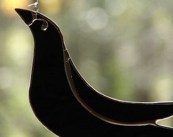 Stained Glass Crow Sun Catcher