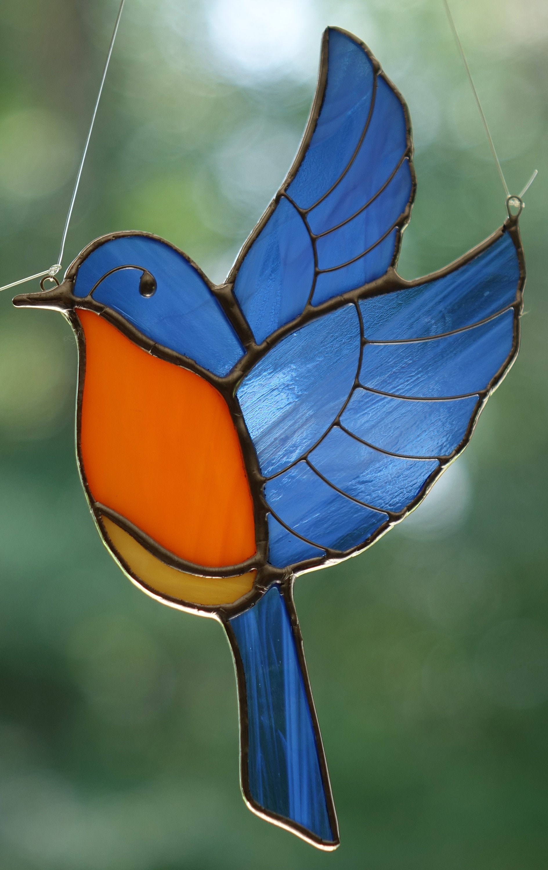 Stained glass Bluebird Suncatcher, Bird lovers gift – Venus Glass Art