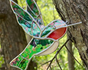 Stained Glass Littlest Hummingbird Sun Catcher