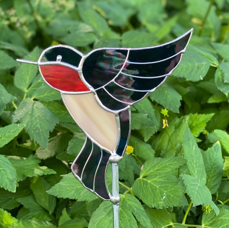 Stained Glass Hummingbird Garden Stake image 3