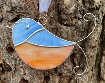Stained Glass Little Eastern Bluebird Sun Catcher