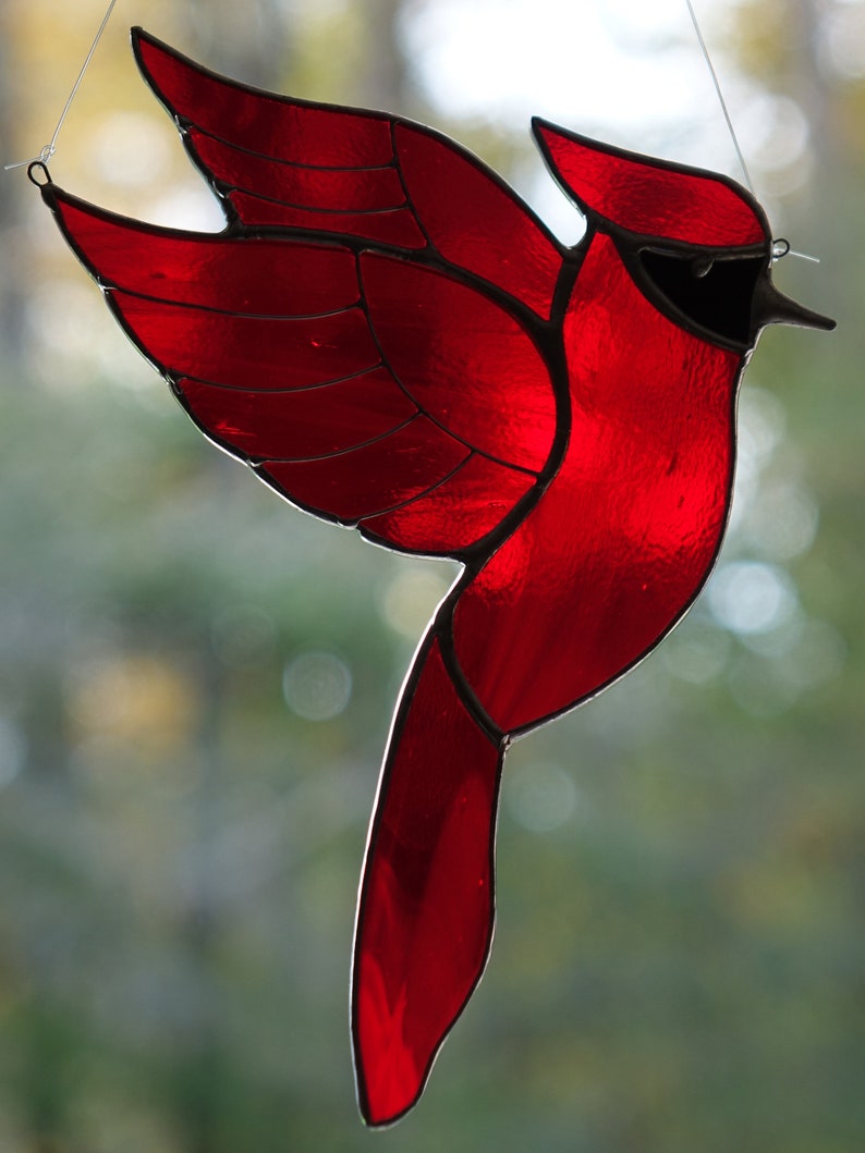 Stained Glass Cardinal Sun Catcher image 4