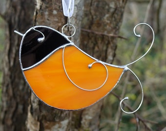 Stained Glass Little Baltimore Oriole Sun Catcher