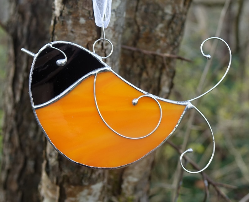 Stained Glass Little Baltimore Oriole Sun Catcher image 1