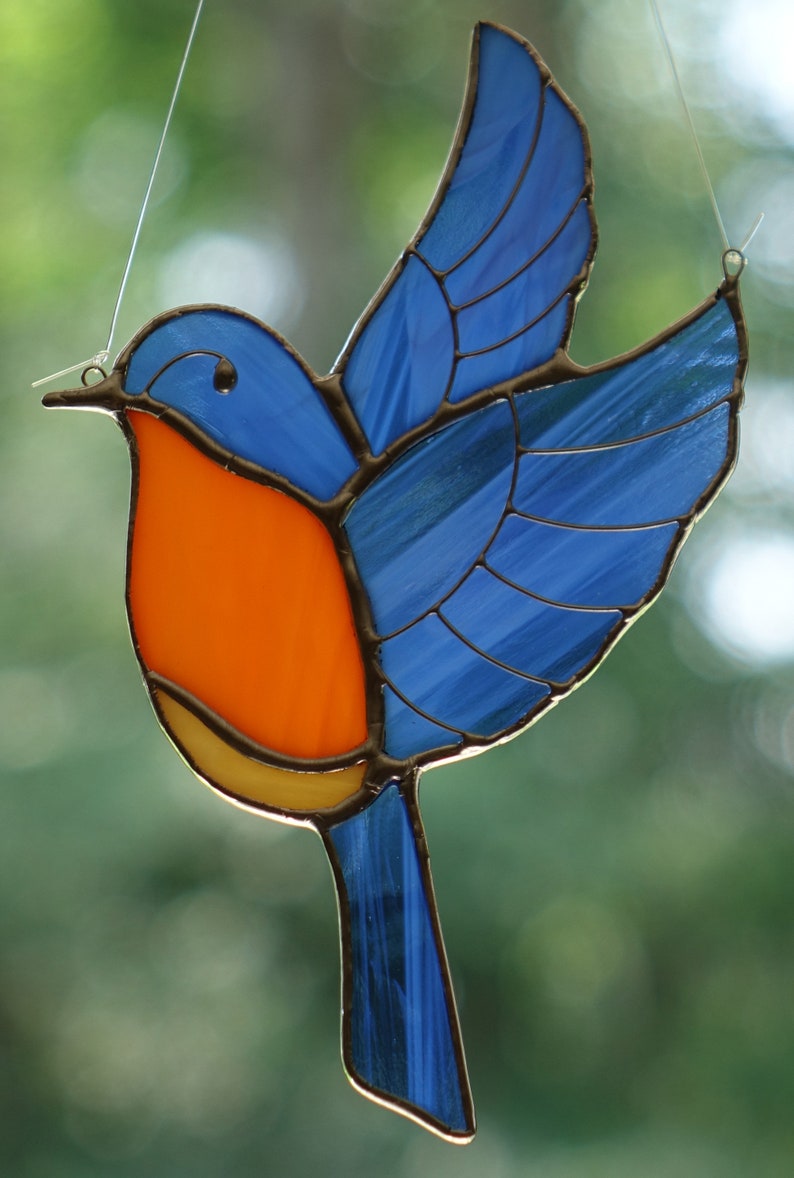 Stained Glass Bluebird Sun Catcher image 2