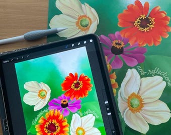 2027 Wall Calendar // A Year in Bloom: Watercolors and Reflections // original artwork and hand lettering