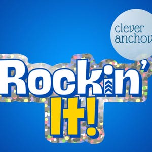 Rockin&#39; It! die cut glitter sticker, Down syndrome sticker, Down syndrome advocate, T21 awareness laptop decal, water bottle sticker