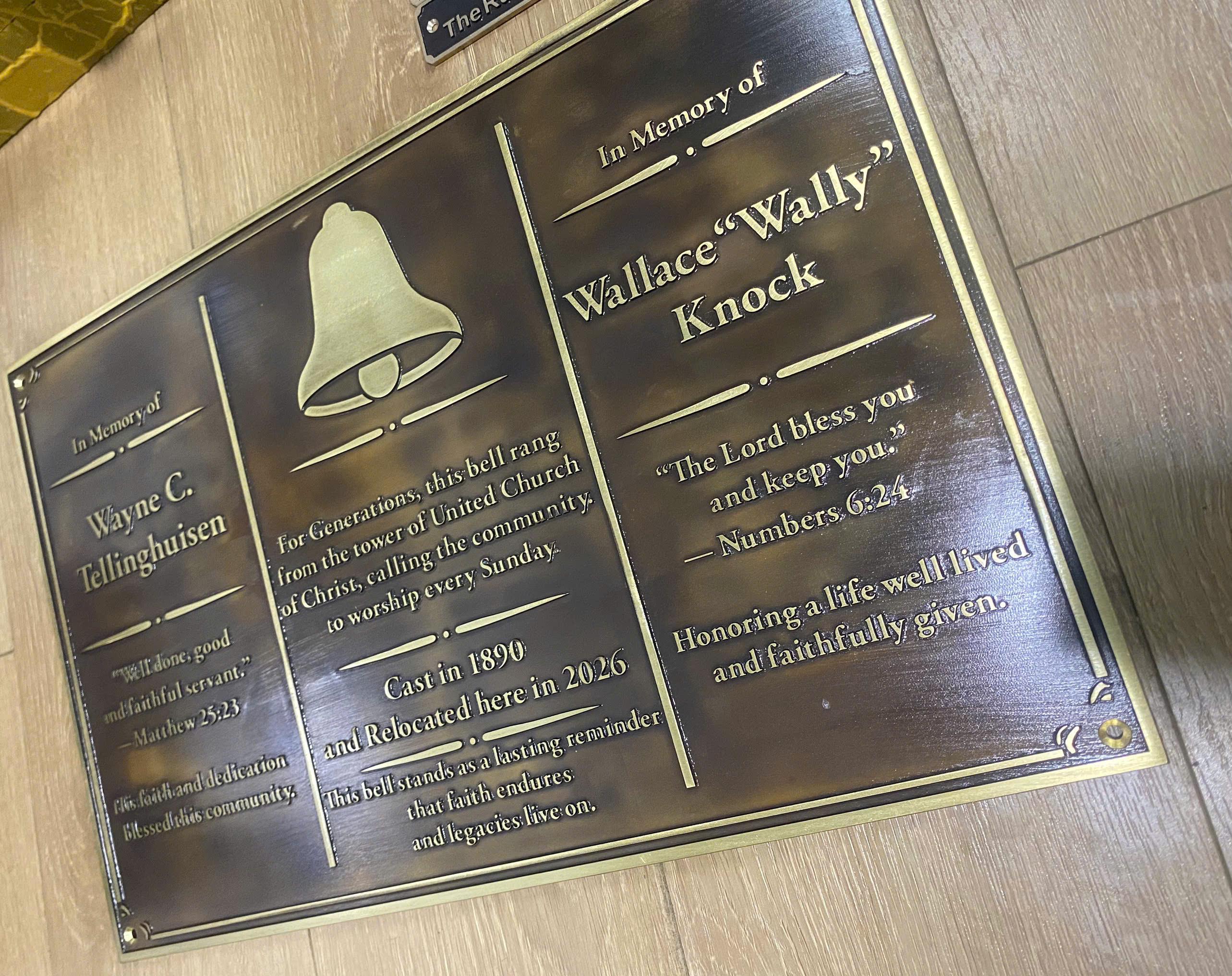 Custom Bronze Memorial Plaque – Church Dedication Sign, Garden Tribute ...