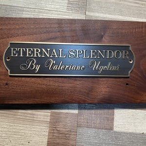 Placa de latón personalizada, placa para puerta con nombre de profesión, placa para oficina personal, placa para puerta ornamentada