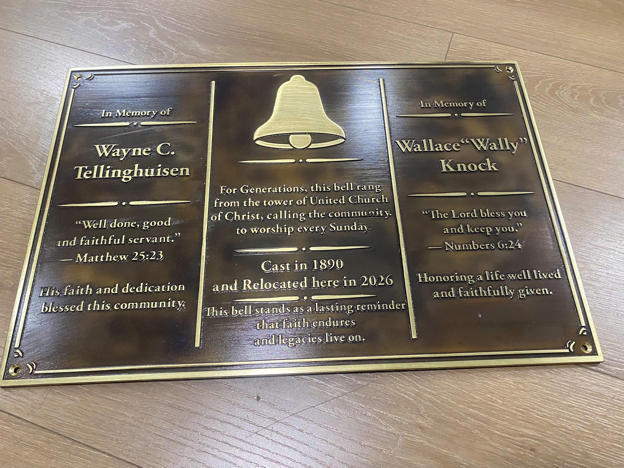Custom Bronze Memorial Plaque – Church Dedication Sign, Garden Tribute ...