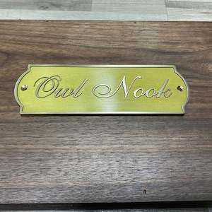 Personalised Brass Nameplate, Profession Name Door Sign, Personal Office Sign, Ornamented Door Sign
