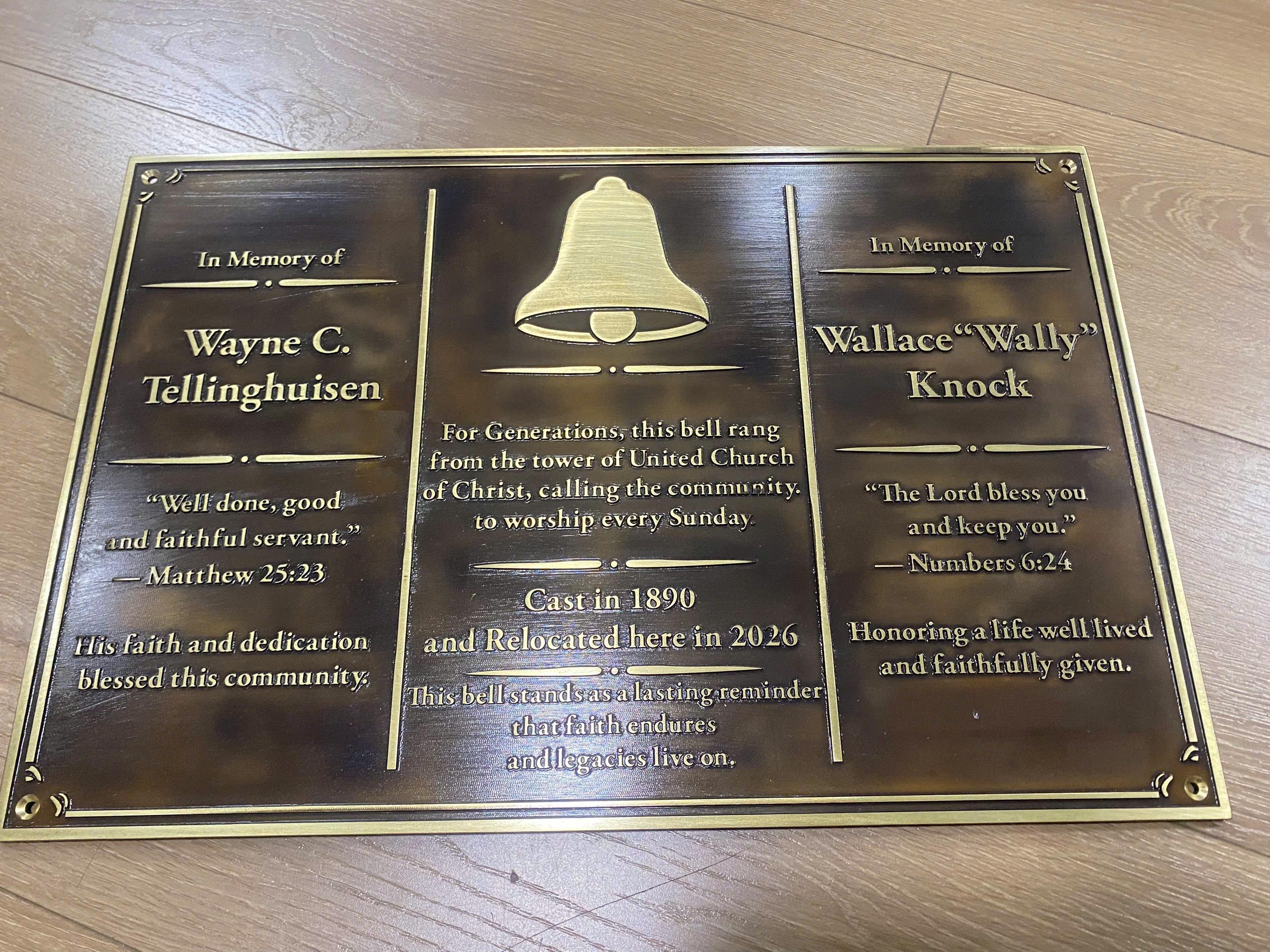 Custom Bronze Memorial Plaque – Church Dedication Sign, Garden Tribute ...